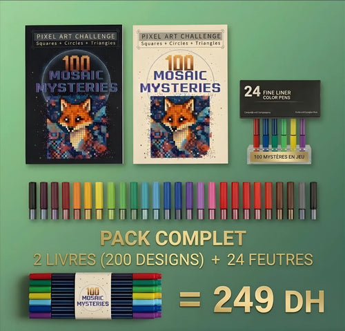 2 livres de coloriage + boîte de 24 feutres de couleur